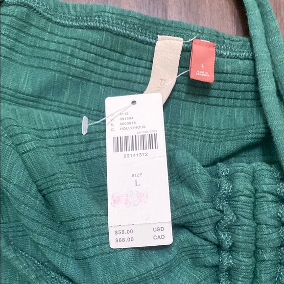 Anthropologie Green Ruched Spaghetti Strap Top - Picture 3 of 6